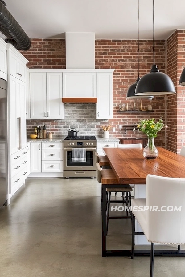 Real Wood and Metal in Industrial Kitchen