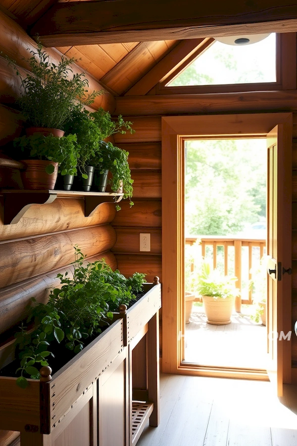 Reclaimed Shelves in Open Air Kitchen Garden