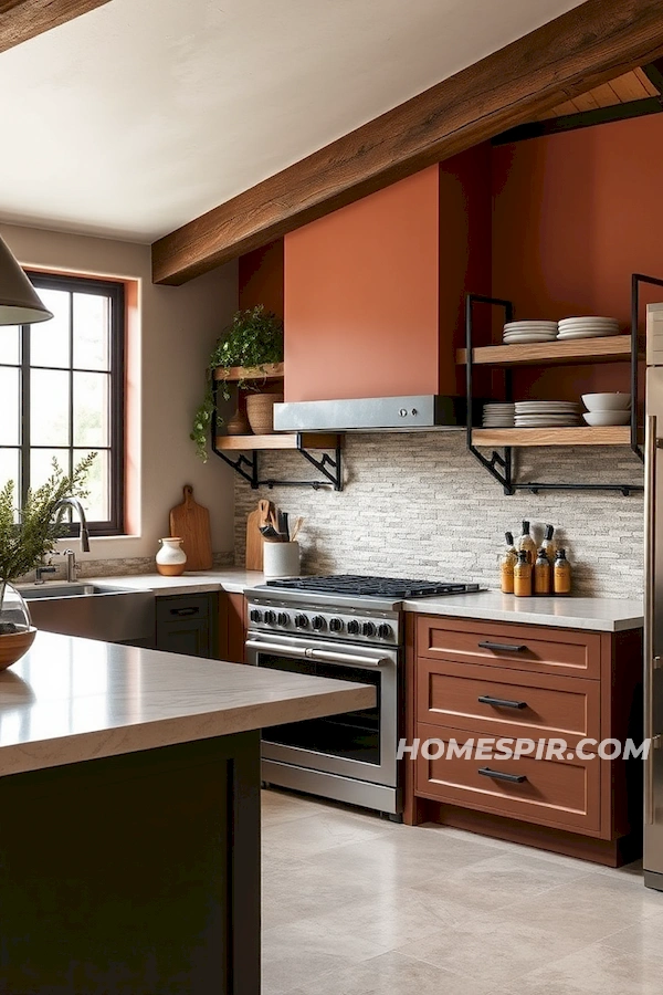 Reclaimed Wood and Stone in Modern Kitchen