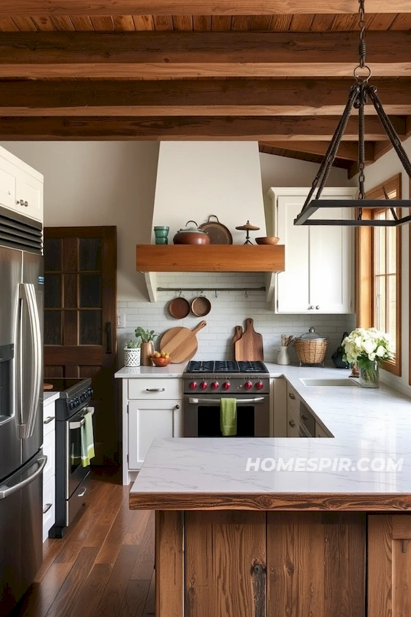 Reclaimed Wood Counter with Modern Blend