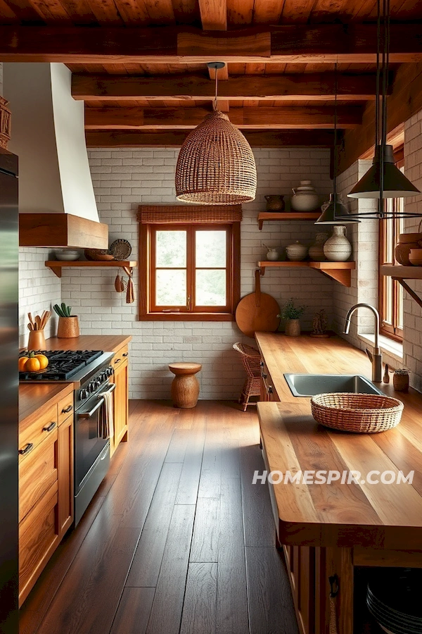 Reclaimed Wood in Warm Boho Kitchen Design