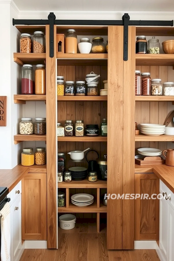 Reclaimed Wood Pantry with Sliding Barn Door