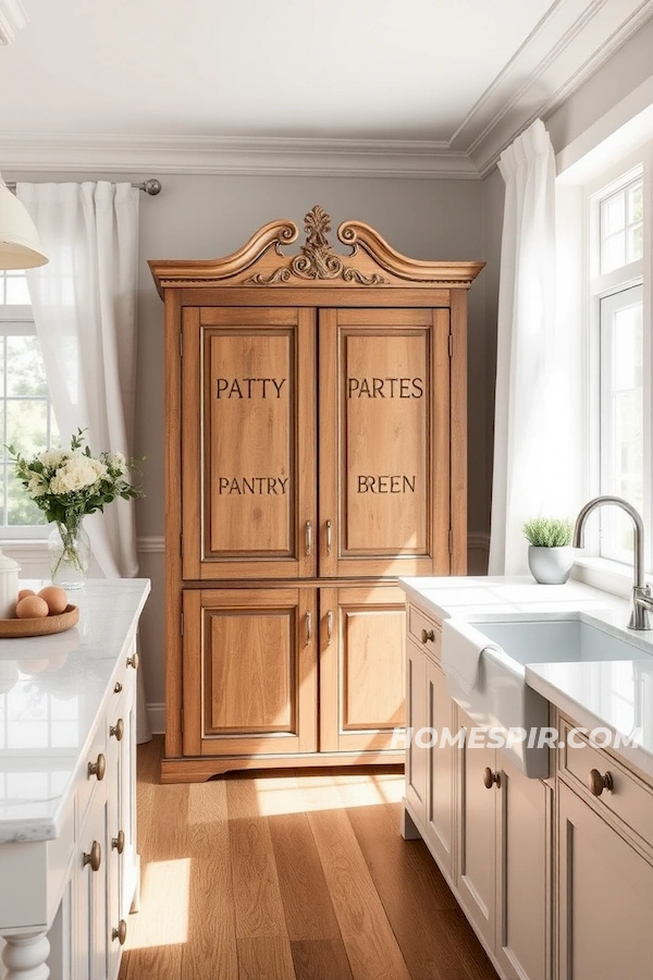 Repurposed Armoire and Bright Ambiance in Kitchen