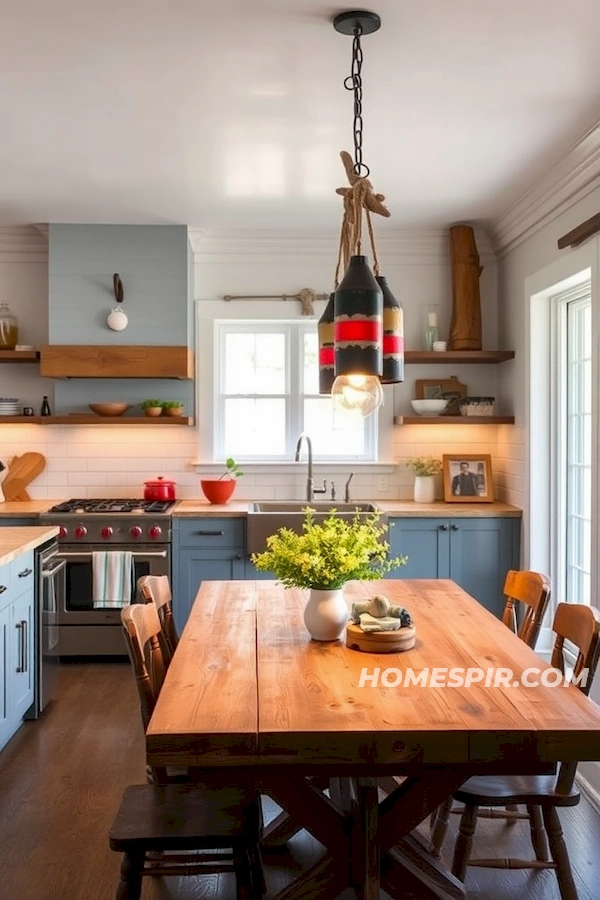 Repurposed Buoy Pendant Lighting in Surf House