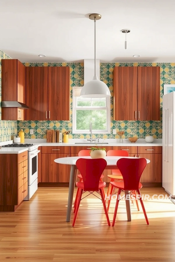 Retro and Contemporary Teak Wood Kitchen