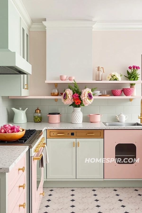 Retro Appliances in a Modern Pastel Kitchen