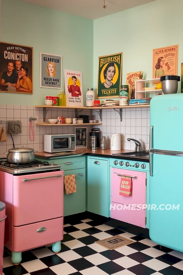 Retro Charm in Playful Studio Kitchen