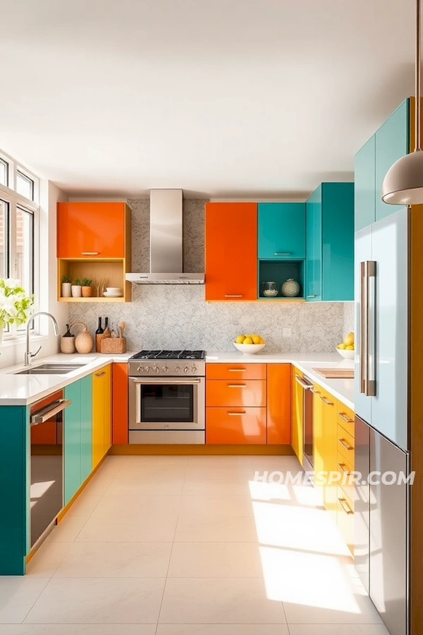 Retro Colors in Mid-Century Kitchen Design