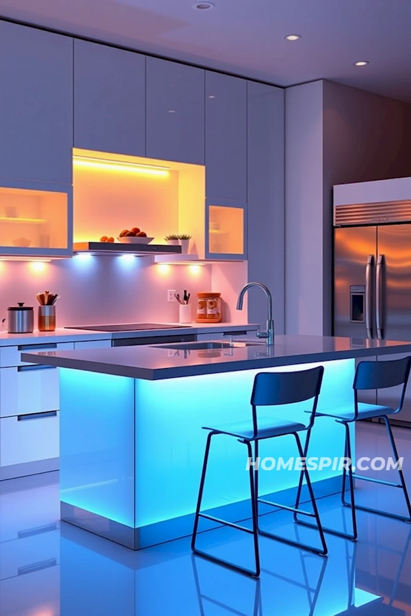 Retro-Inspired Kitchen with LED Ambiance