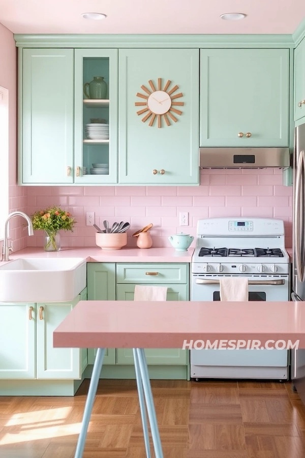 Retro-Inspired Pastel Mid-Century Kitchen Design