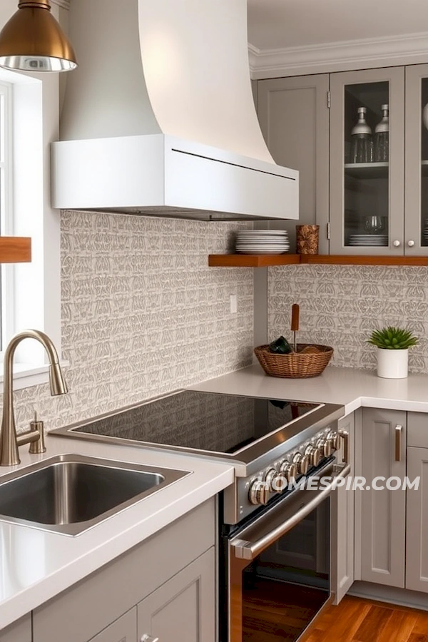 Retro Patterned Backsplash with Modern Touch