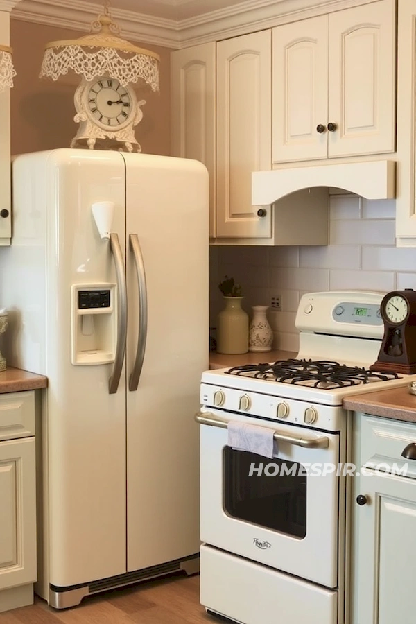 Retro Refrigerator in Shabby Chic Setting