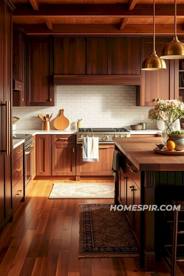 Rich Wood Tone Mid-Century Kitchen Design