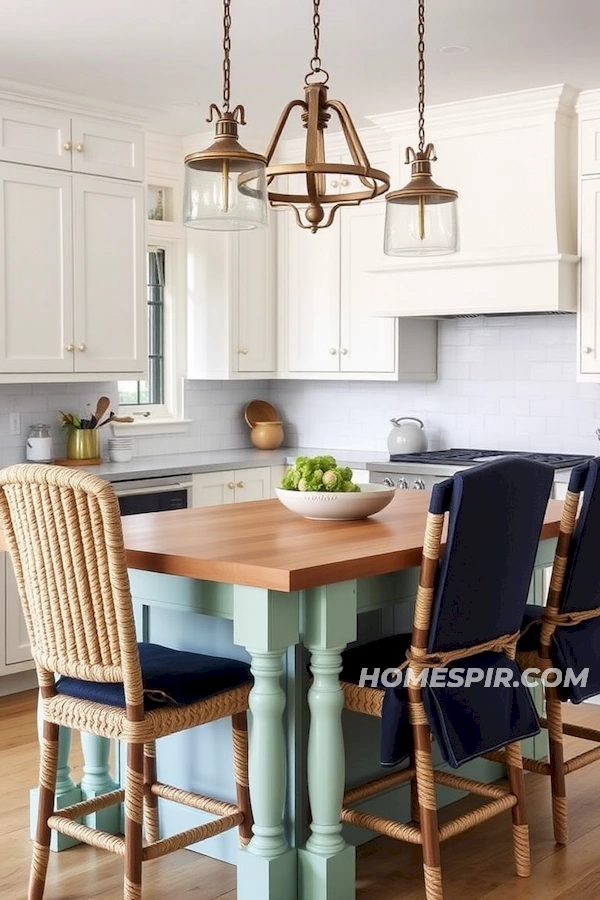 Rope Fashioned Chairs in Nautical Kitchen