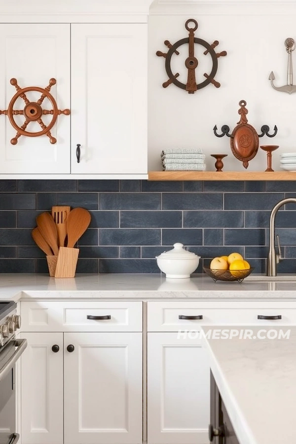 Rustic Anchor Hooks in Contemporary Kitchen