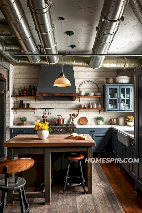 Rustic Butcher Block Island in Eclectic Kitchens