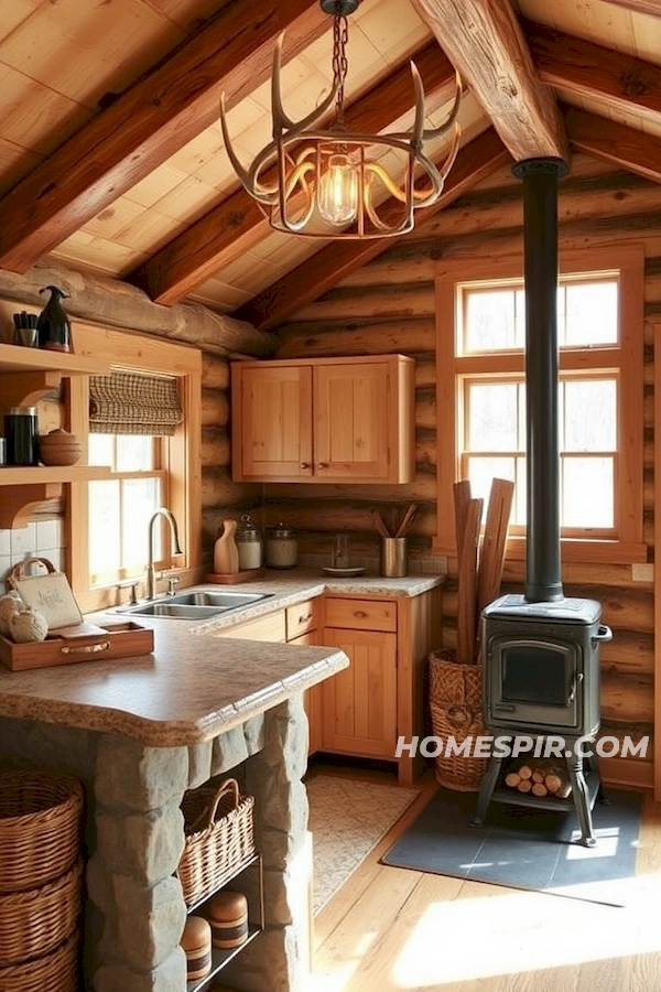 Rustic Cabin Style with Wooden Beams