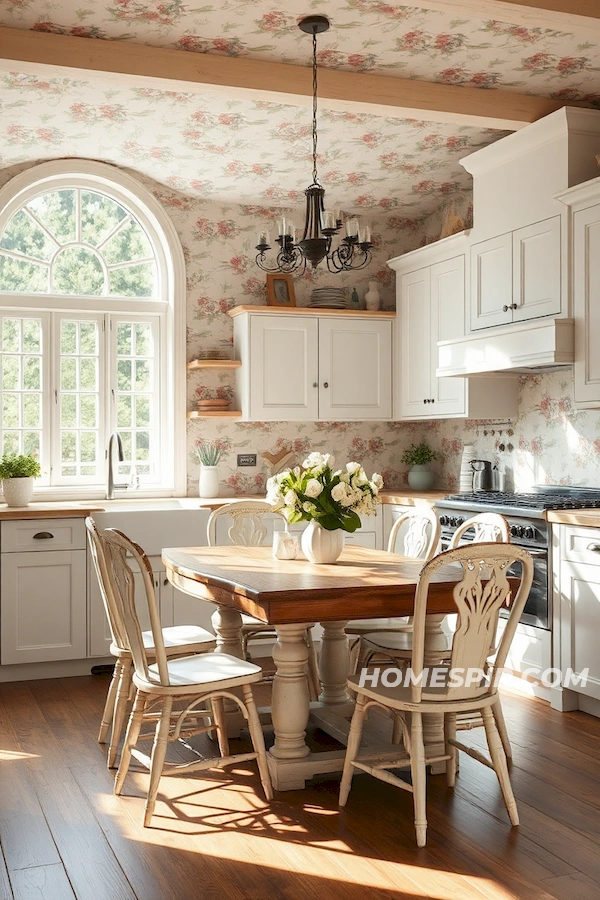 Rustic Dining in a Bright Airy Shabby Chic Kitchen