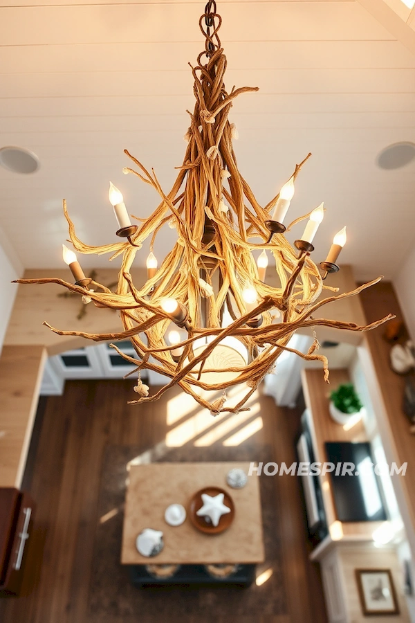 Rustic Driftwood Lighting for Coastal Charm