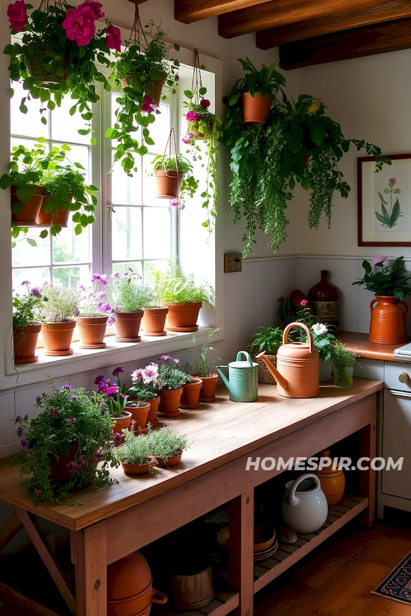 Rustic French Kitchen with Botanical Accents