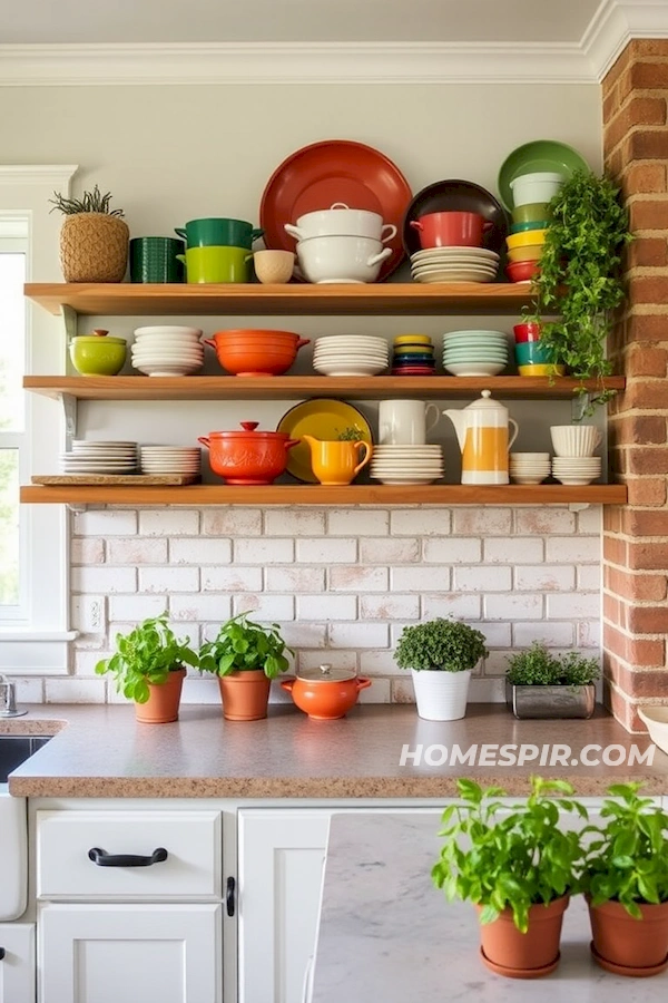 Rustic Kitchen Nook with Vintage Ceramics