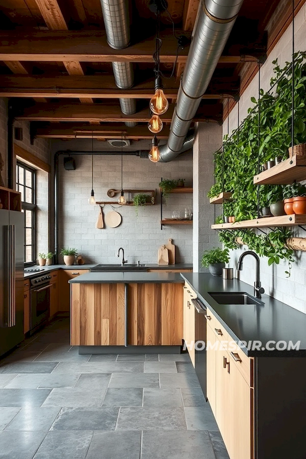 Rustic Nature and Industrial Kitchen Design