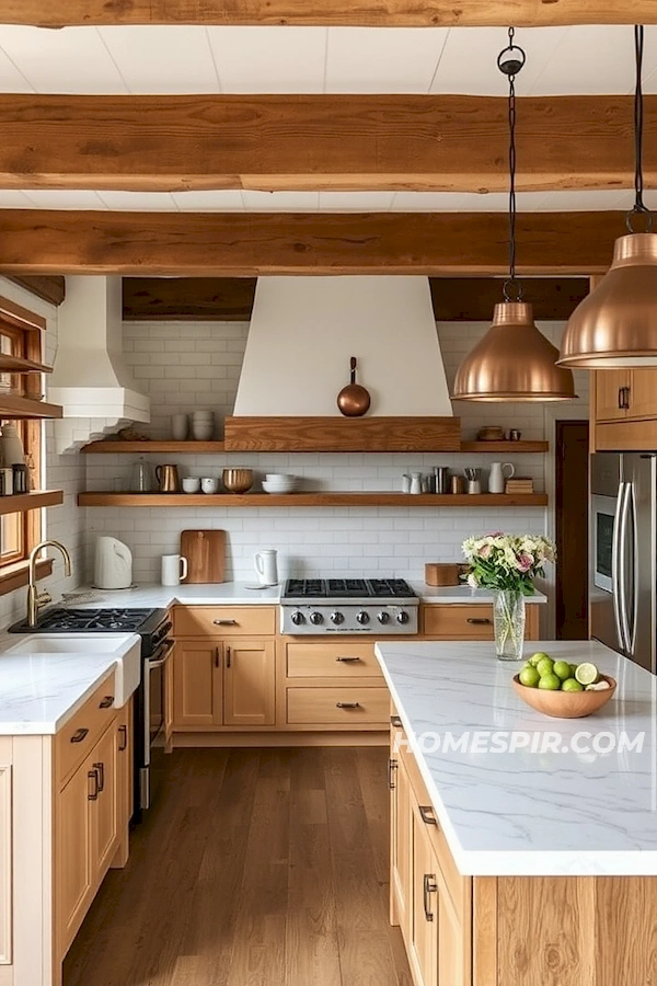 Rustic Wooden Beams with Modern Kitchen