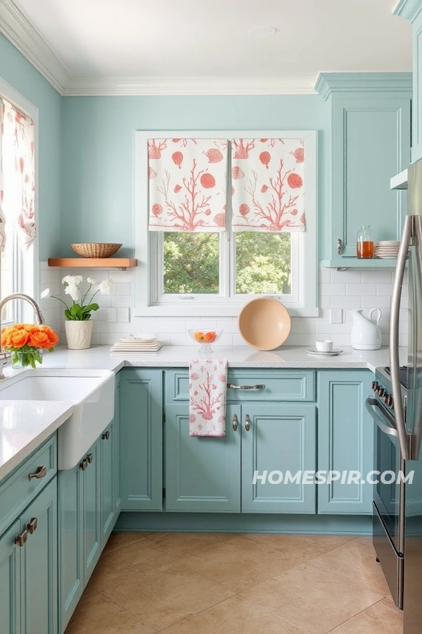 Sandy Taupe Floor in Beach Kitchen