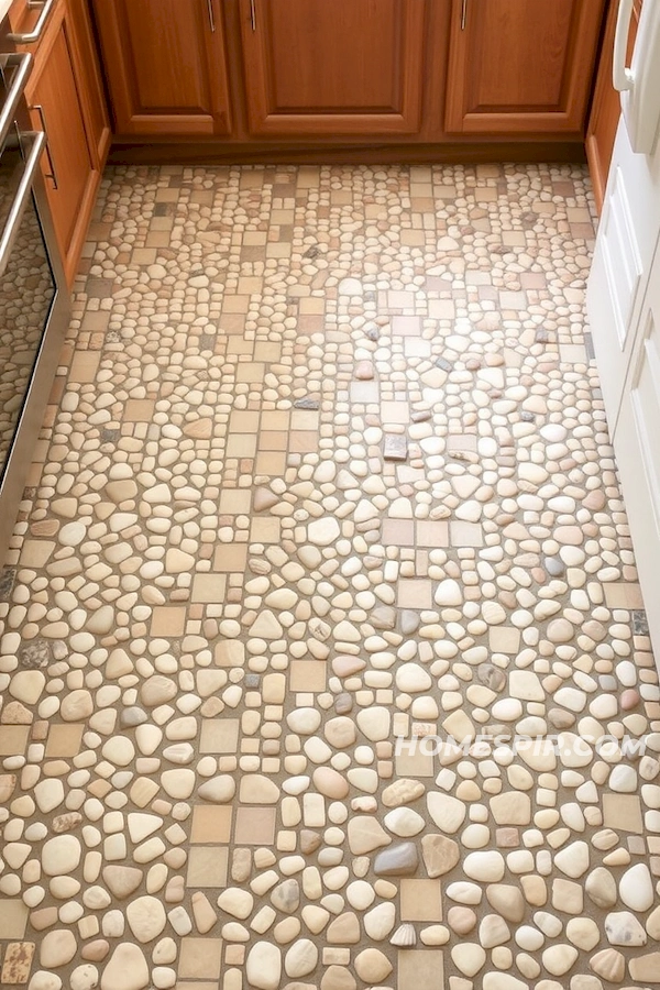 Sea-Inspired Mosaic Floor in Kitchen