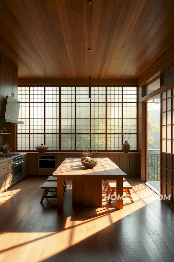 Seamless Indoor Outdoor Japanese Kitchen Elegance