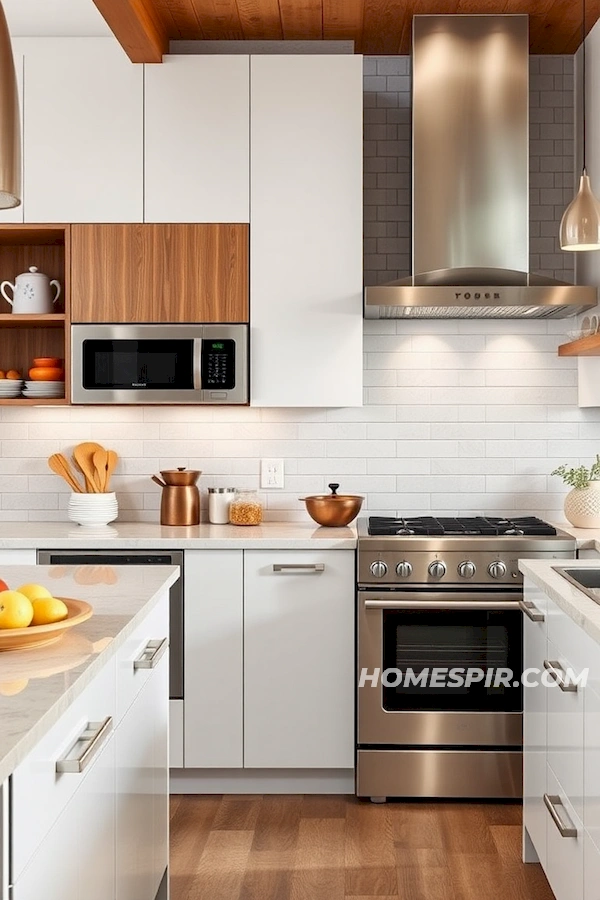 Seamless Modern Appliances in Retro Kitchen