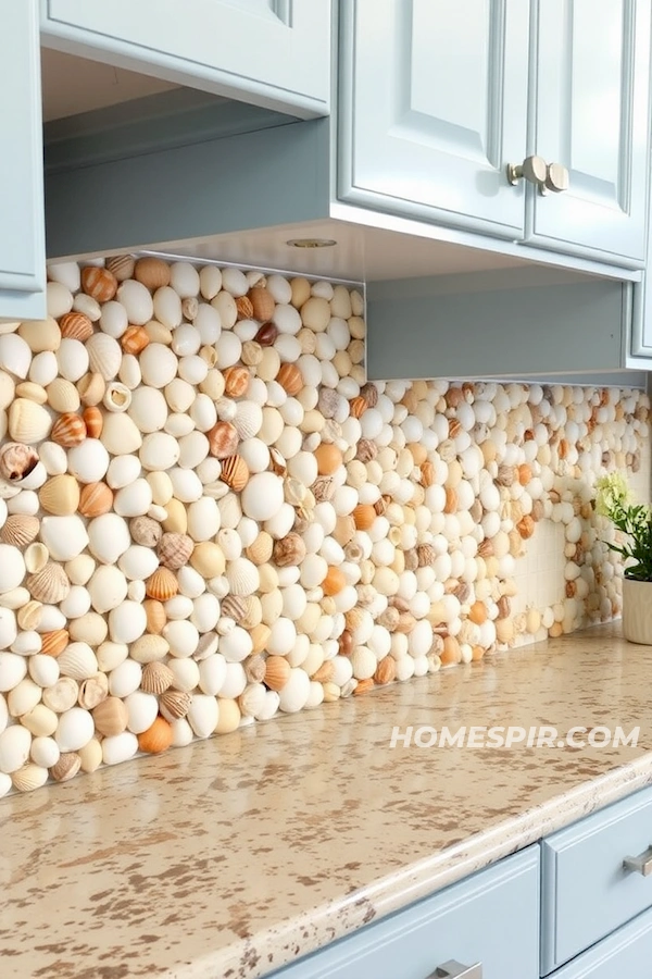 Seashell Mosaic Kitchen Backsplash Design