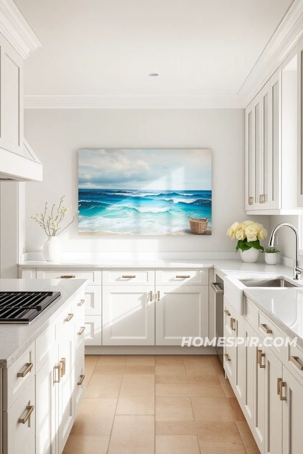 Seaside Hues and Chic Shaker Cabinets Merge