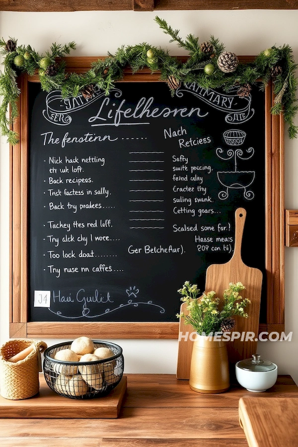 Seasonal Garlands for Cozy Chalkboard Wall