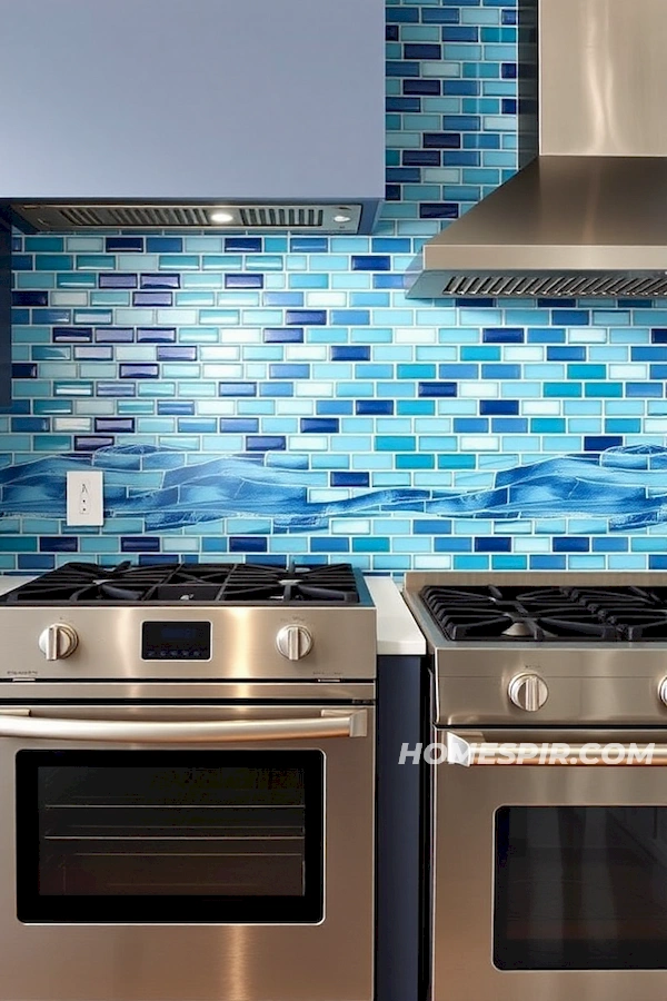 Serene Nautical Kitchen Mosaic Backsplash