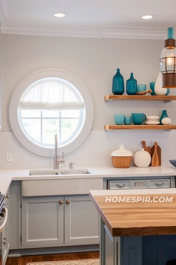 Serene Ocean Tone Kitchen with Modern Touch