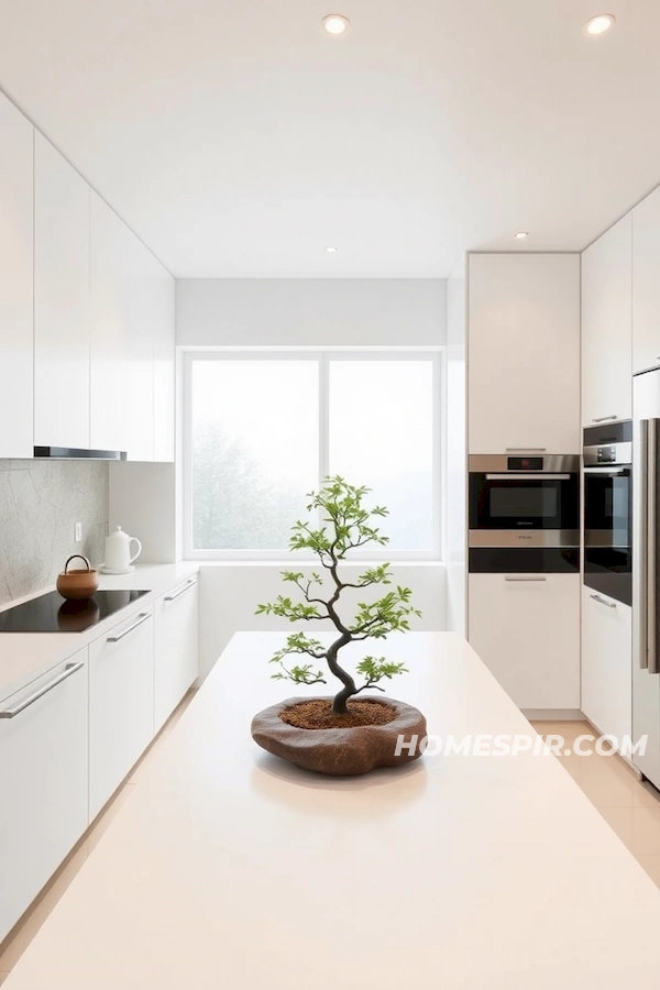 Serene White Minimalist Kitchen Design