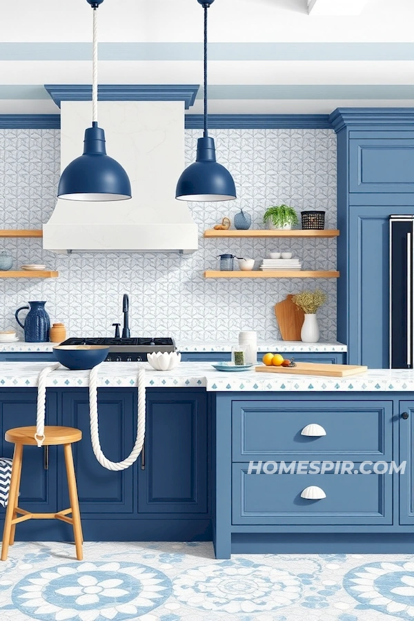 Shell Pulls in Ocean Inspired Kitchen