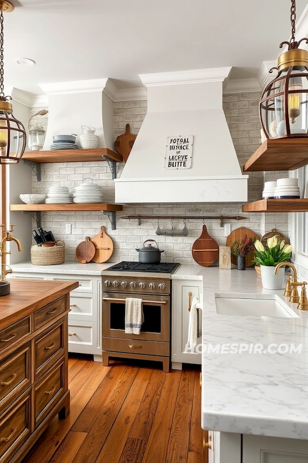 Ship Rigging Shelves in Nautical Kitchen