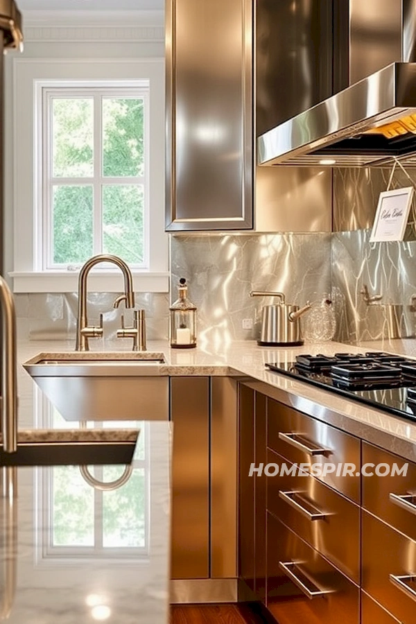 Silver and Gold Shine in Kitchen