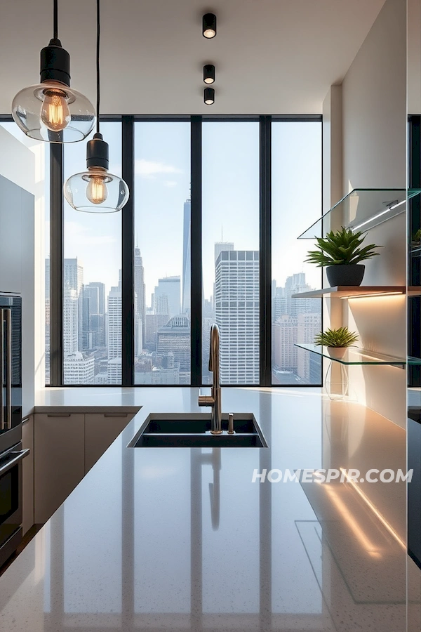 Skyline View Minimalist Kitchen