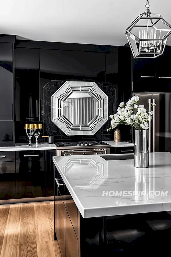 Sleek Cabinets and Silver Accents Kitchen