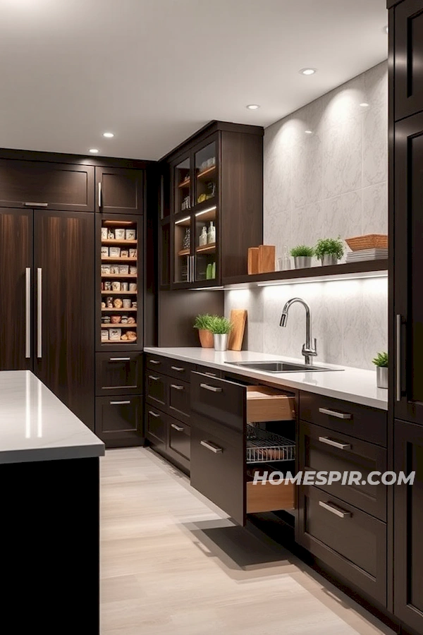 Sleek Design with Pull-Out Pantry Shelves