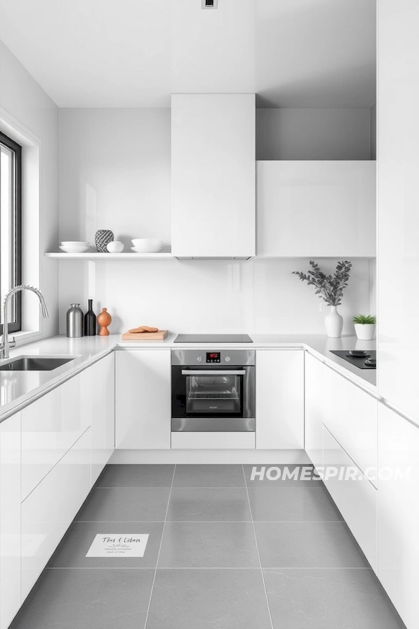 Sleek Monochrome Kitchen with Hidden Time Capsules