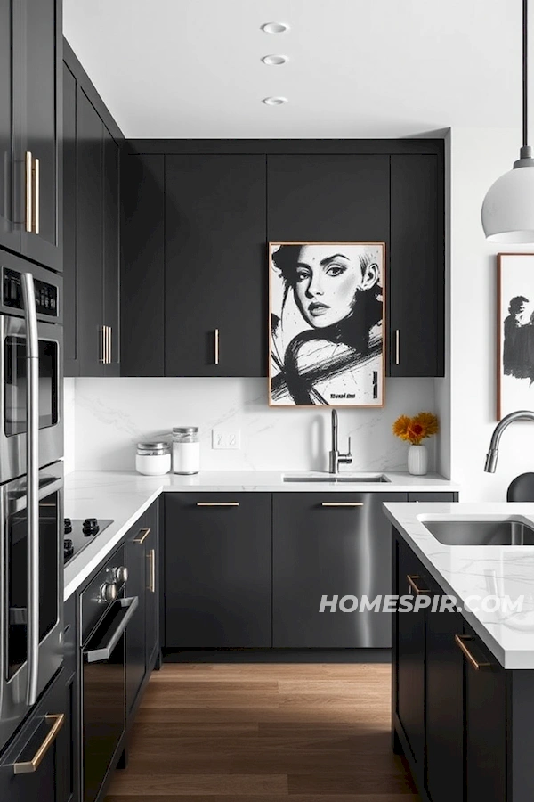 Sleek Monochrome Studio Kitchen Elegance