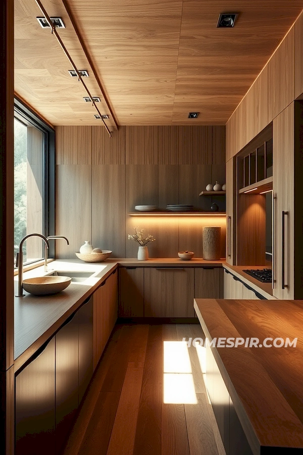 Sleek Wood Surfaces with Creative Lighting