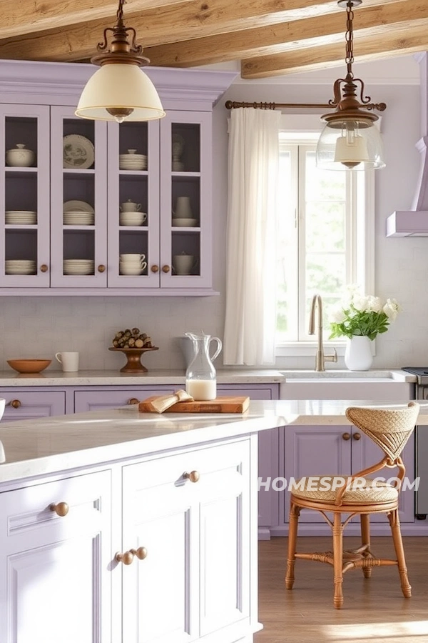 Soft Hues and Vintage Charm in French Kitchen