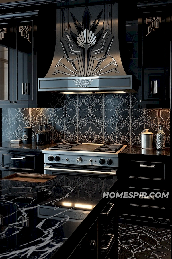 Softly Illuminated Platinum Accented Kitchen