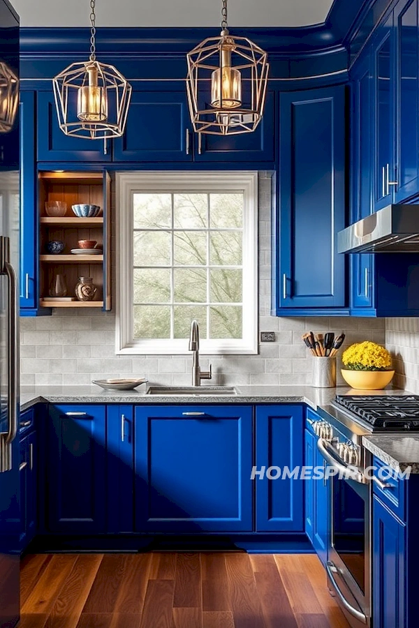 Sophisticated Art Deco Kitchen with Blue Hues