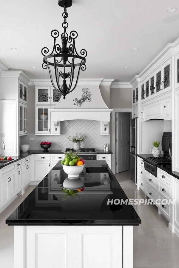 Sophisticated French Kitchen in Monochrome Style